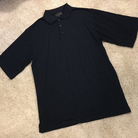 Vintage Western Concepts Dark Navy Blue Rayon Blend Relaxed Fit Polo Shirt - Picture 10 of 14